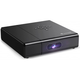 DLP Projector, bonsaii 350 ANSI Lumen Smart WiFi Bluetooth Projector with Hi-Fi Speaker, 3D 1080P 120" Display Supported Movie Projector for Home Theater, Compatible with TV Stick/USB/HDMI/Android/iOS